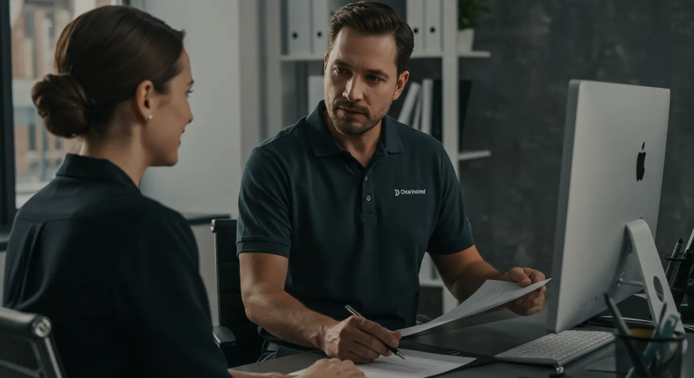 An image of a service provider interacting with his cusotmer